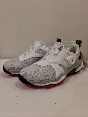 adidas White Sneakers with Neon Green Insole and Black Logo